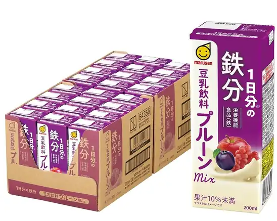 1本75円！【プライム限定！】マルサン 1日分の鉄分 豆乳飲料プルーンMIX 200ml×24本が激安特価！