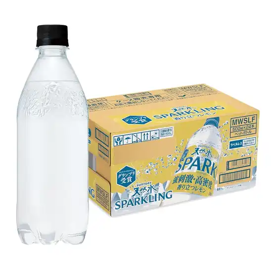 【クーポンで25％OFF＋5％OFF】1本あたり60円！サントリー 天然水スパークリング レモン ラベルレス 500ml ×24本 1438円！