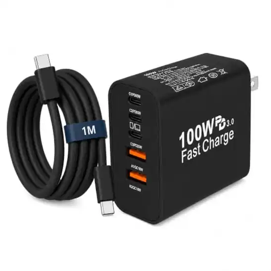 Ladomi 合計100W出力対応5ポートUSB充電器、ケーブル1本付き 2,098円!プライム会員は送料無料!