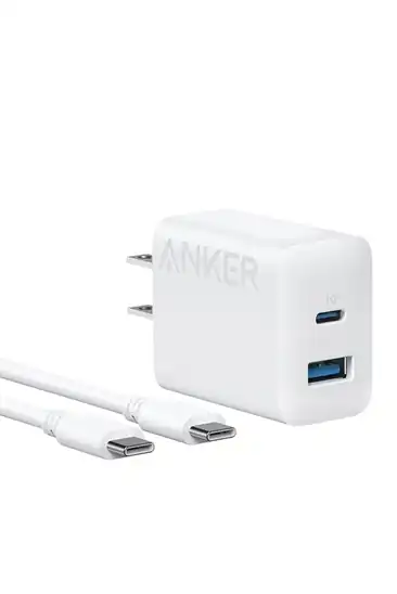 【タイムセール】【24%OFF】Anker Charger (20W, 2-Port) with USB-C & USB-C ケーブル ホワイト 1290円!