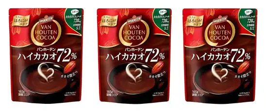 【1,938円】バンホーテン ハイカカオ 72% 165g ×3個
