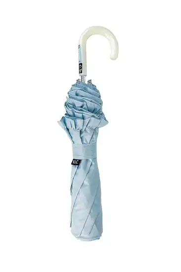 【66%OFF】RIC55cm 折り畳みジャンプ傘 無地フリル サックス 61553221 1116円!