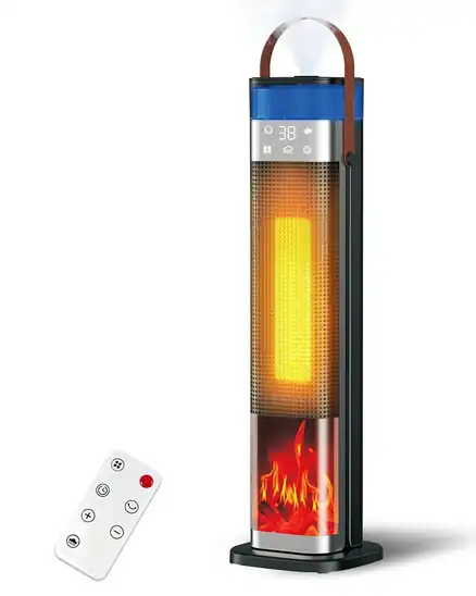【タイムセール】【60%OFF】Kuriate セラミックヒーター 2秒速暖 加湿器 リモコン付き 1500W 3184円!