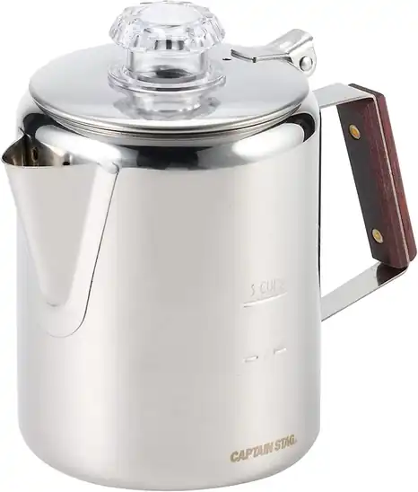 【タイムセール】【60％OFF】キャプテンスタッグ コーヒー ポット パーコレーター 18-8ステンレス製 M-1224 2590円！