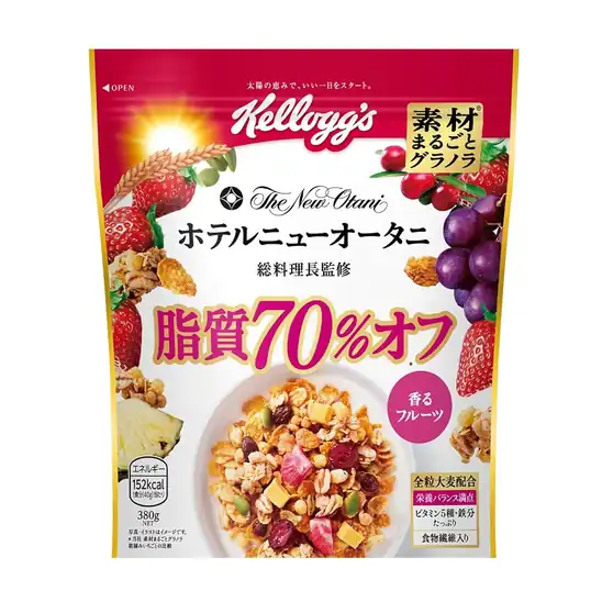 【2,663円】ケロッグ 素材まるごとグラノラ 脂質70%オフ 380g ×6袋