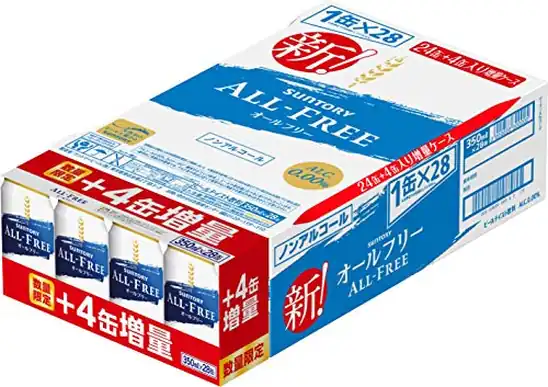 【4本増量】サントリー オールフリー 増量セット ノンアルコール 350ml×28本セット 2,704円（96.6円/本）！プライム会員は送料無料！【4本増量】