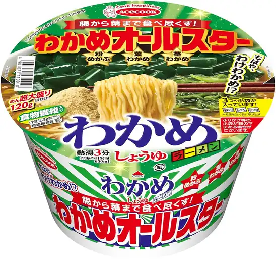 【48％OFF】1個あたり196円！エースコック わかめオールスター わかめラーメン しょうゆ 153g ×12個 2350円！
