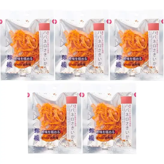 【アウトレット】【38％OFF】1個あたり137円！伍魚福 一杯の珍極 ハバネロさきいか 15g ×5個 687円！