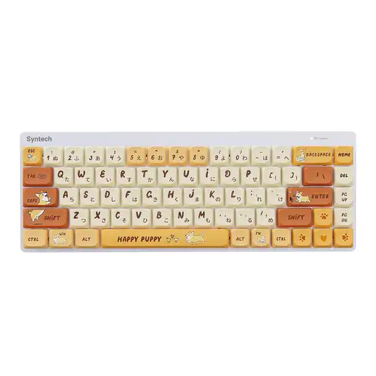 【31％OFF＋クーポンで15％OFF】Syntech Chronos 68 配列 3 モード接続ロープロ軸メカニカルキーボード コーギーデザイン 7649円 180pt！