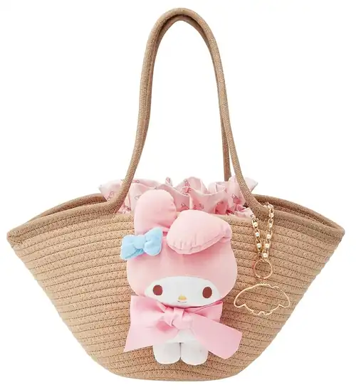 【55％OFF】スケーター ぬいぐるみ付 かご風 バッグ カゴバッグ 巾着 チャーム付 サンリオ マイメロディ KNBB1-A 2844円ほか！