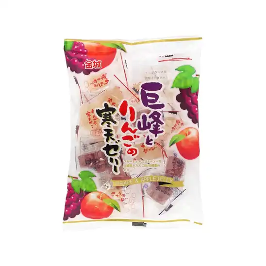 【アウトレット】1袋あたり166円!金城製菓 巨峰とりんごの寒天ゼリー 205g×10袋 1660円!