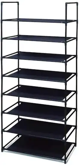 【48％OFF！】トレードワン(TRADE ONE) フリーラック 8段 幅57×奥行28×高さ141cm 耐荷重8kg ブラック 10513 1127円！