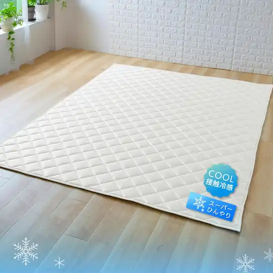 【アウトレット】【70％OFF】アイリスプラザ シルクタッチラグ シルクのような滑らかさ 接触冷感 185×235cm シャンパン 2735円！