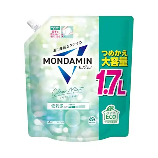 モンダミン クリアミント マウスウォッシュ 詰め替え 大容量1.7L 低刺激 実質624円（実質584円）！プライム会員は送料無料！